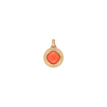 Pendentif amovible moderne cabochon facetté - corail Rouge