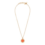 Pendentif amovible moderne cabochon facetté - corail Rouge
