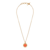 Pendentif amovible moderne cabochon facetté - corail Rouge