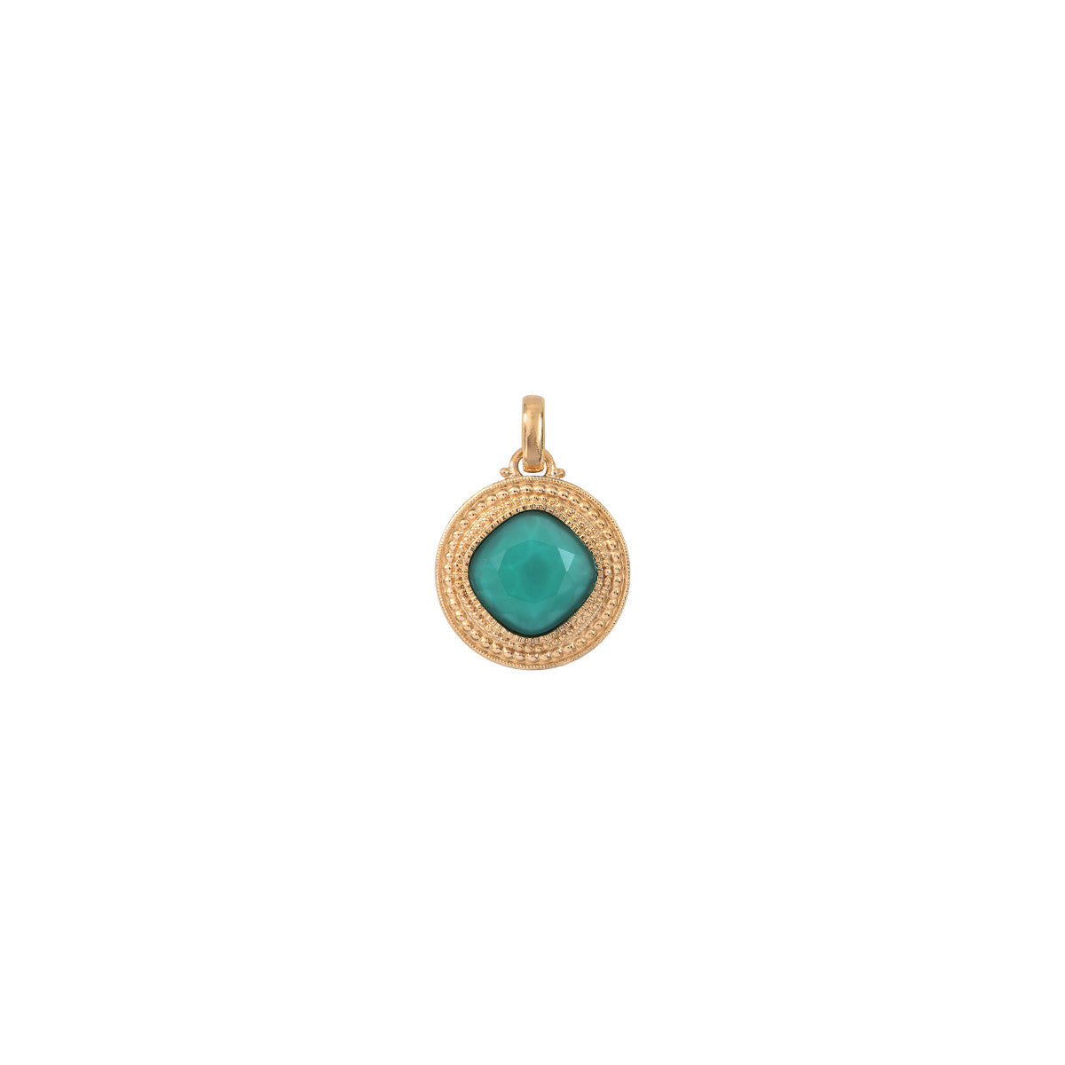 Pendentif amovible bohème cabochon facetté - turquoise Bleu