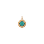 Pendentif amovible bohème cabochon facetté - turquoise Bleu