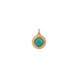 Pendentif amovible bohème cabochon facetté - turquoise Bleu
