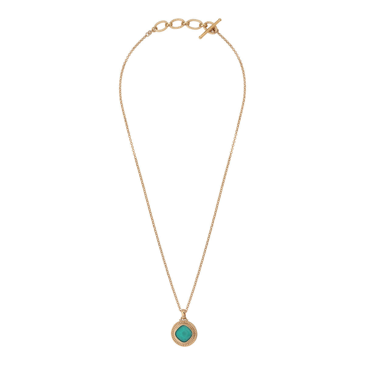 Pendentif amovible bohème cabochon facetté - turquoise Bleu