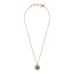 Pendentif amovible bohème cabochon facetté - turquoise Bleu