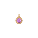 Pendentif amovible féminin cabochon facetté - rose Rouge
