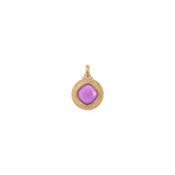 Pendentif amovible féminin cabochon facetté - rose Rouge