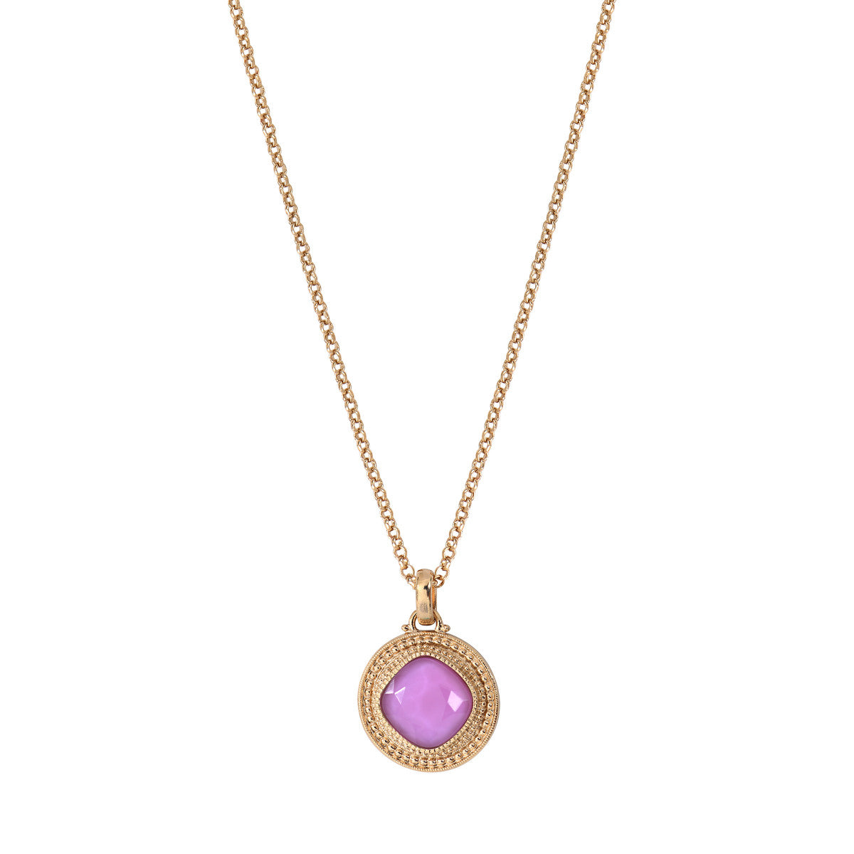 Pendentif amovible féminin cabochon facetté - rose Rouge