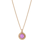 Pendentif amovible féminin cabochon facetté - rose Rouge