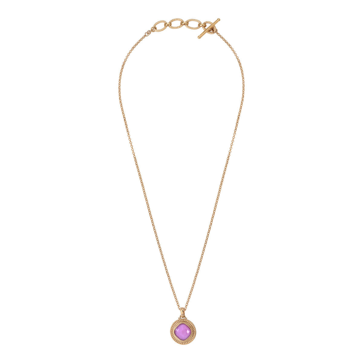 Pendentif amovible féminin cabochon facetté - rose Rouge
