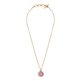 Pendentif amovible féminin cabochon facetté - rose Rouge