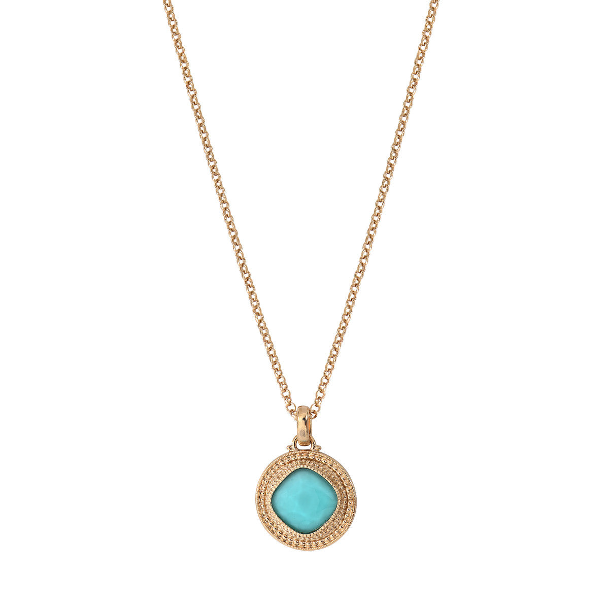 Pendentif amovible chic cabochon facetté - bleu Bleu