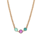 Collier court tendance cabochon colorés - bleu Bleu