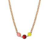 Collier court moderne cabochons colorés - rouge Rouge