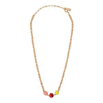 Collier court moderne cabochons colorés - rouge Rouge