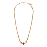 Collier court moderne cabochons colorés - rouge Rouge