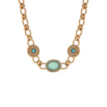 Collier chaîne baroque cristaux prestige - bleu Bleu