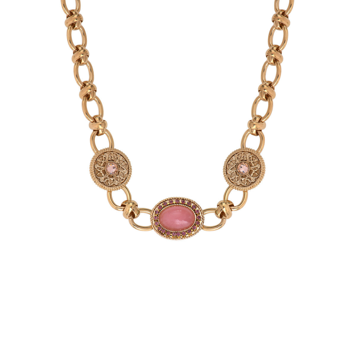 Collier chaîne glamour cristaux prestige - rose Rouge
