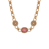Collier chaîne glamour cristaux prestige - rose Rouge