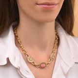 Collier chaîne glamour cristaux prestige - rose Rouge