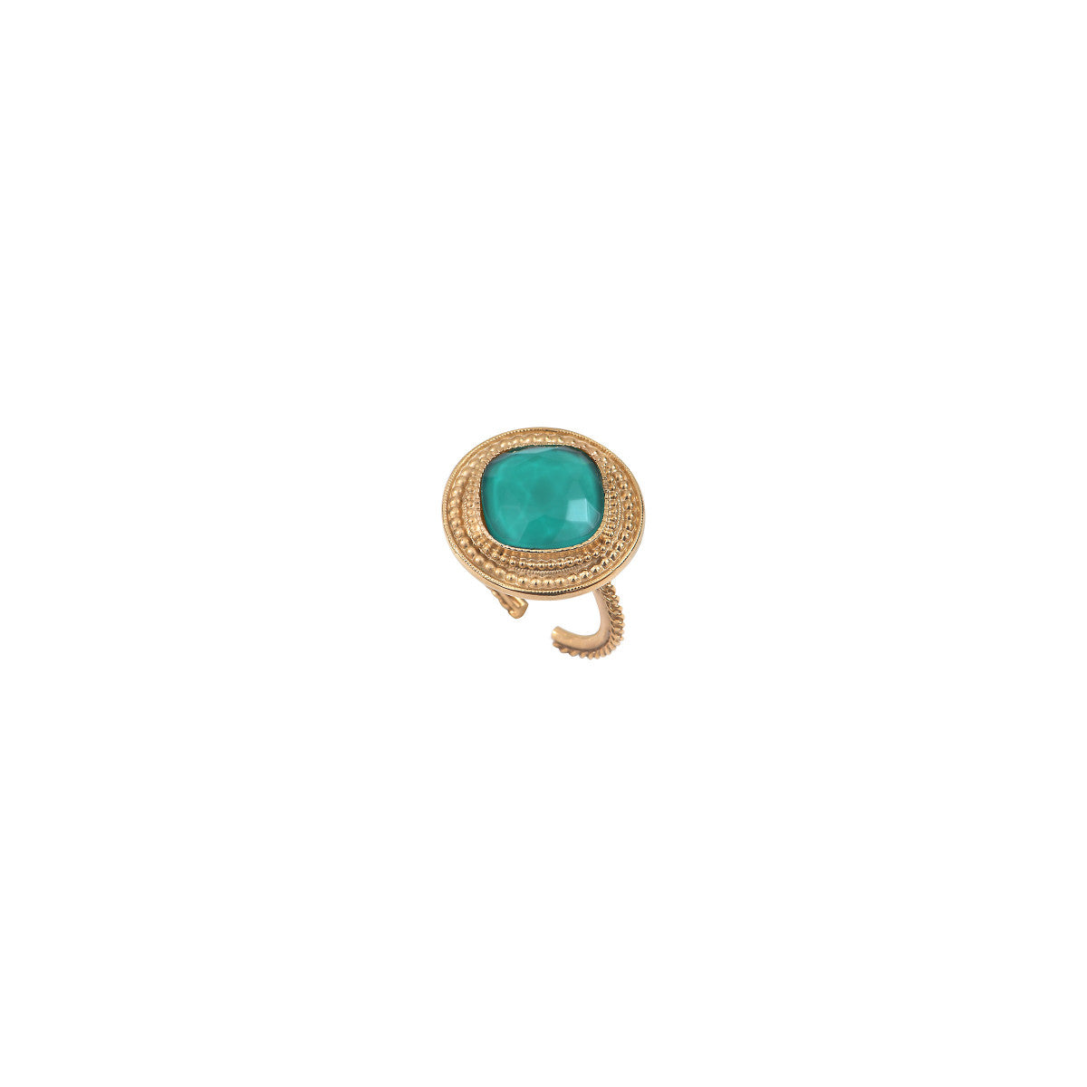 Bague cabochon ethnique féminine - turquoise Bleu