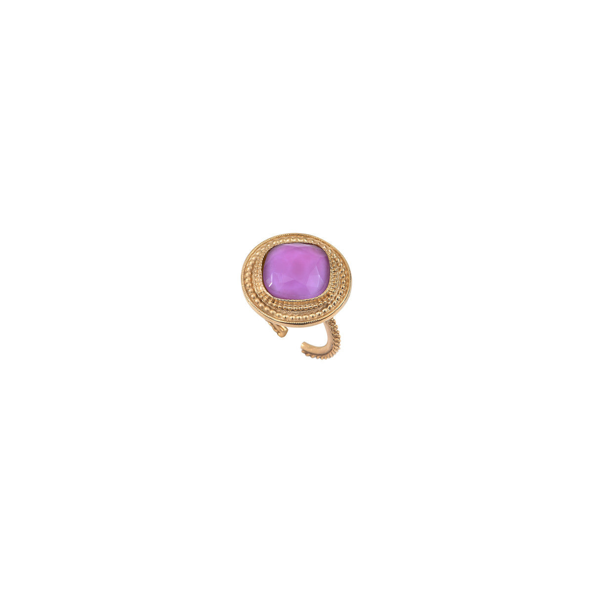 Bague cabochon ajustable audacieuse - violet Rouge