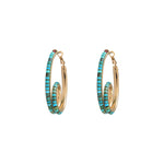 Boucles d'oreilles créoles turquoise grenat - turquoise Turquoise