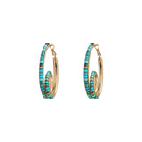 Boucles d'oreilles créoles turquoise grenat - turquoise Turquoise