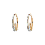 Boucles d'oreilles créoles sophistiquées nacre grenat - blanc Nacre