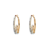 Boucles d'oreilles créoles sophistiquées nacre grenat - blanc Nacre