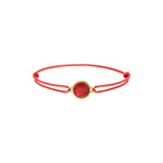 Bracelet cordon élégant cabochon pâte de verre - rouge Rouge