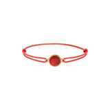 Bracelet cordon élégant cabochon pâte de verre - rouge Rouge