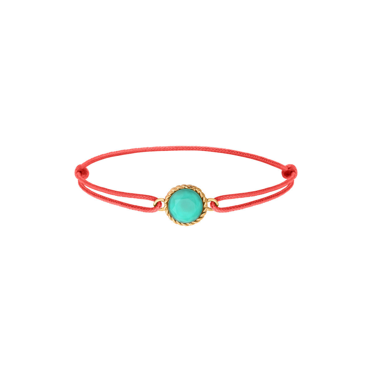 Bracelet cordon féminin cabochon pâte de verre - turquoise Bleu
