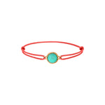 Bracelet cordon féminin cabochon pâte de verre - turquoise Bleu