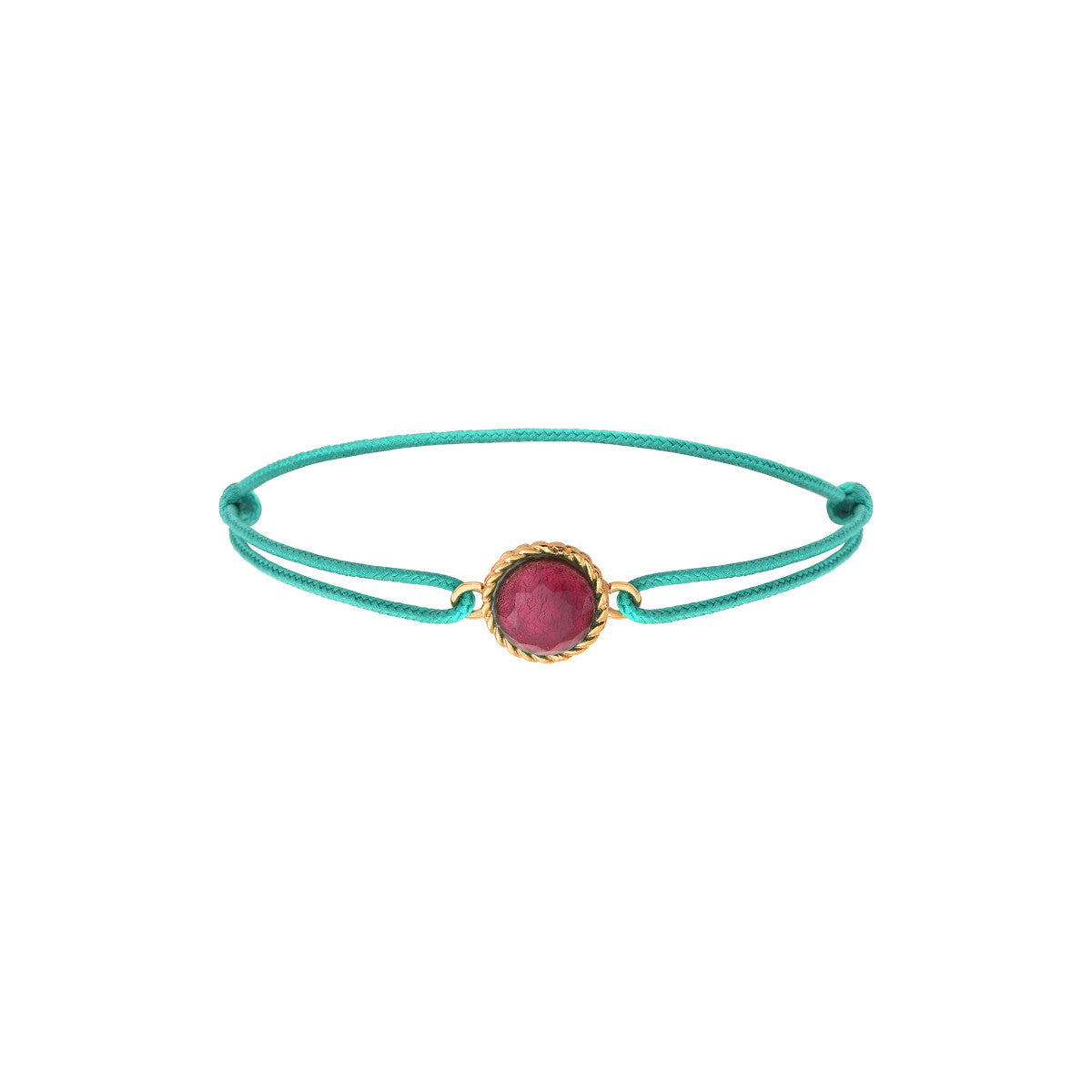 Bracelet cordon tendance cabochon pâte de verre - violet Bleu