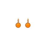 Boucles d'oreilles dormeuses solaires pâte de verre - orange Rouge