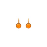 Boucles d'oreilles dormeuses solaires pâte de verre - orange Rouge