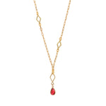 Collier pendentif ajustable tendance cristal Prestige - rouge Vert
