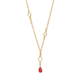 Collier pendentif ajustable tendance cristal Prestige - rouge Vert