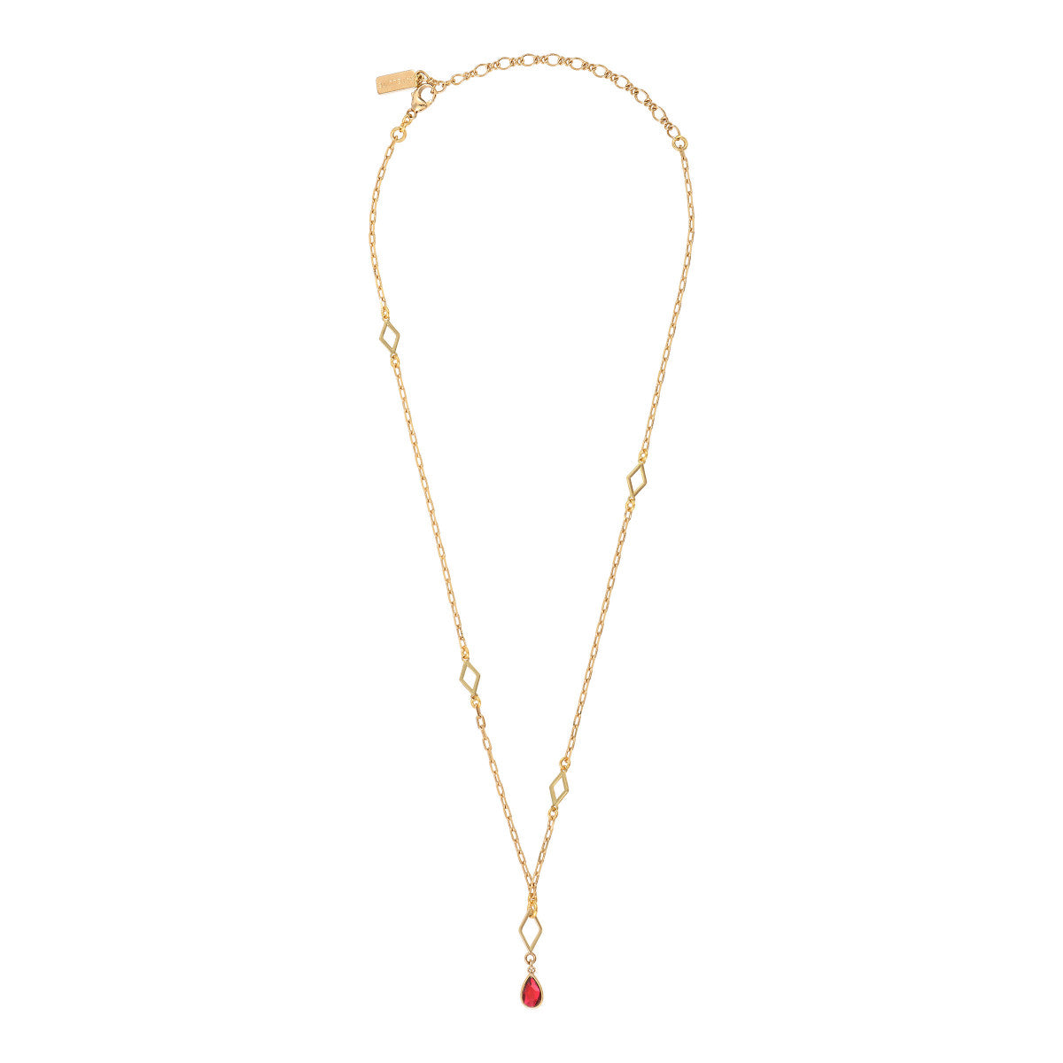 Collier pendentif ajustable tendance cristal Prestige - rouge Vert