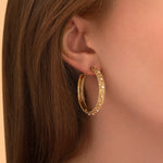 Créoles grand modèle métal et cristaux Prestige - doré Dore