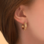 Créoles petit modèle métal et cristaux Prestige - doré Dore