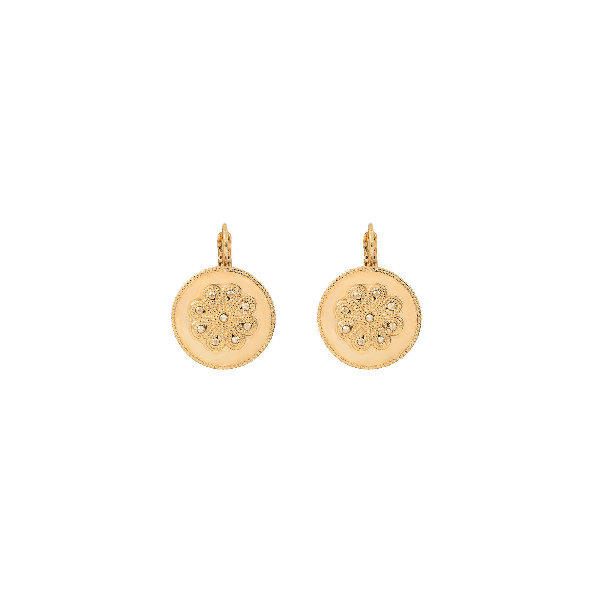 Boucles d'oreilles dormeuses poétiques cristaux Prestige - doré Dore