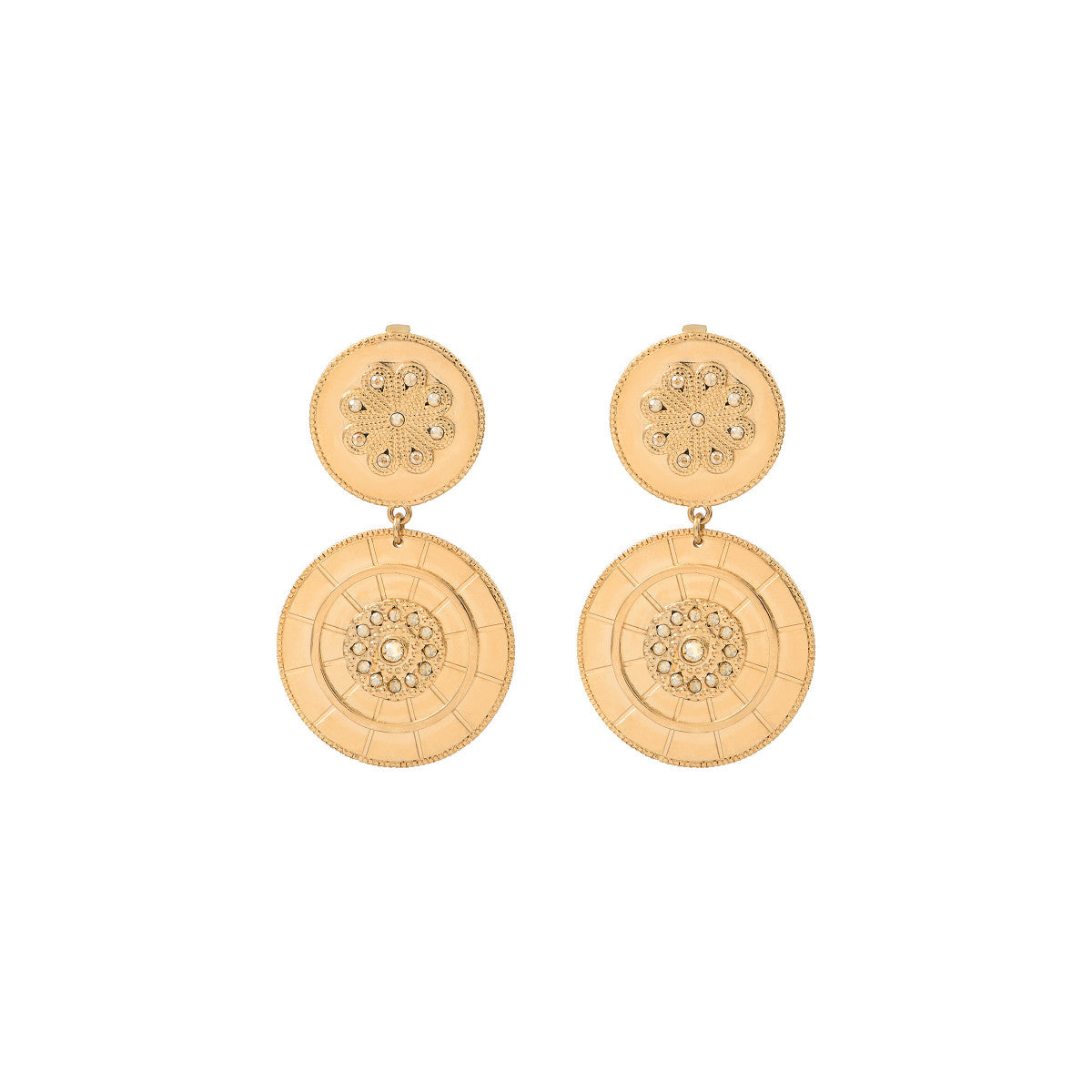 Boucles d'oreilles clips arty cristaux Prestige - doré Dore