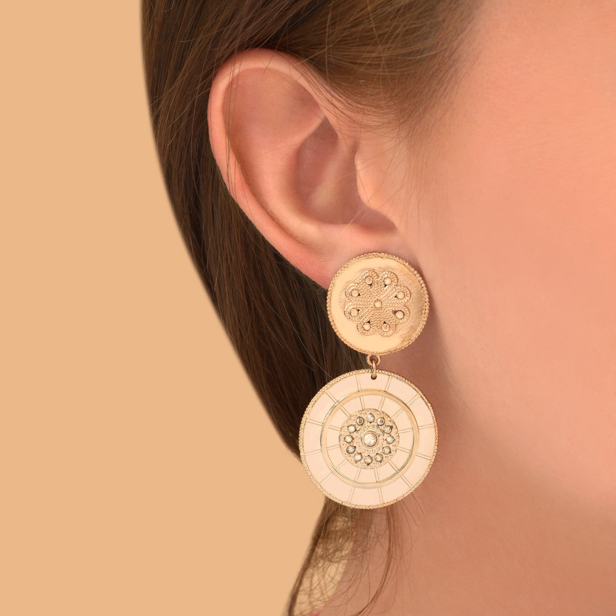 Boucles d'oreilles clips arty cristaux Prestige - doré Dore