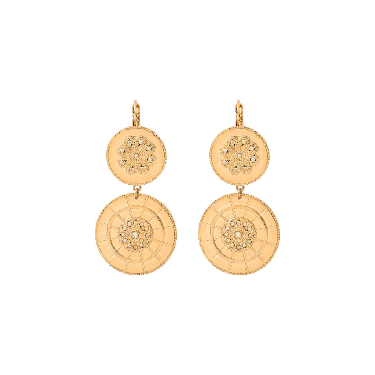 Boucles d'oreilles dormeuses arty cristaux Prestige - doré Dore