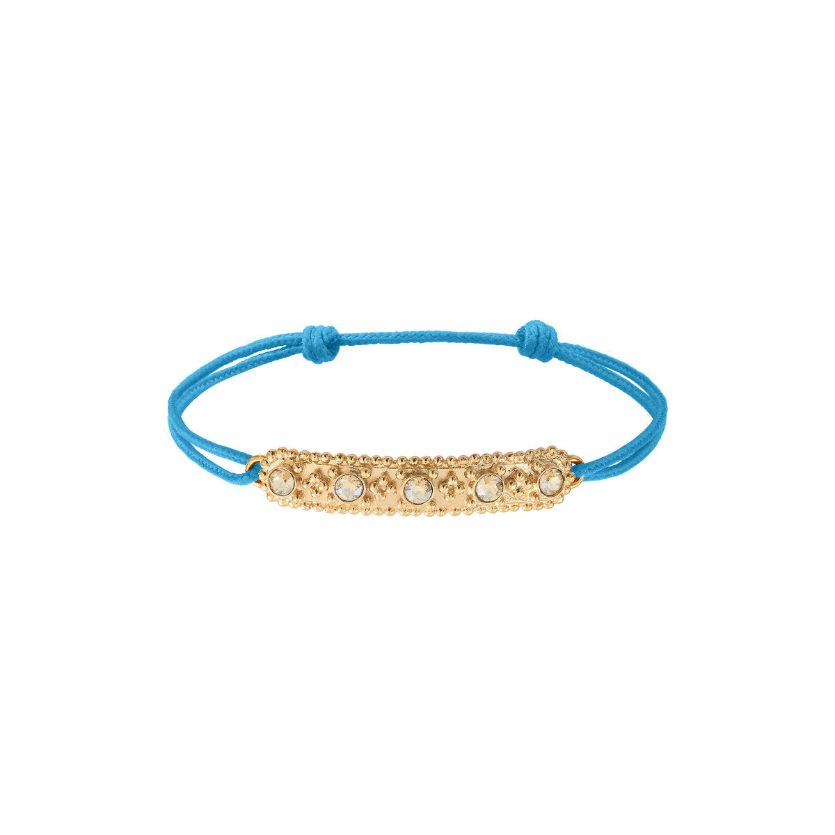 Bracelet cordon ajustable cristaux Prestige - bleu Dore bleu