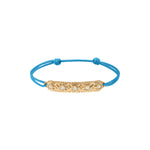 Bracelet cordon ajustable cristaux Prestige - bleu Dore bleu