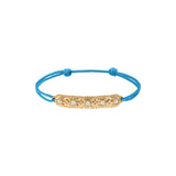 Bracelet cordon ajustable cristaux Prestige - bleu Dore bleu
