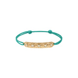 Bracelet cordon ajustable cristaux Prestige - vert Dore vert