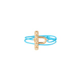 Bracelet cordon double tour cristaux Prestige - bleu Dore bleu